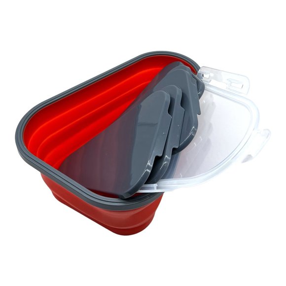 Collapsible Silicone Pizza Slice Storage Container Reusable Snap Lid Gift - Picture 12 of 16